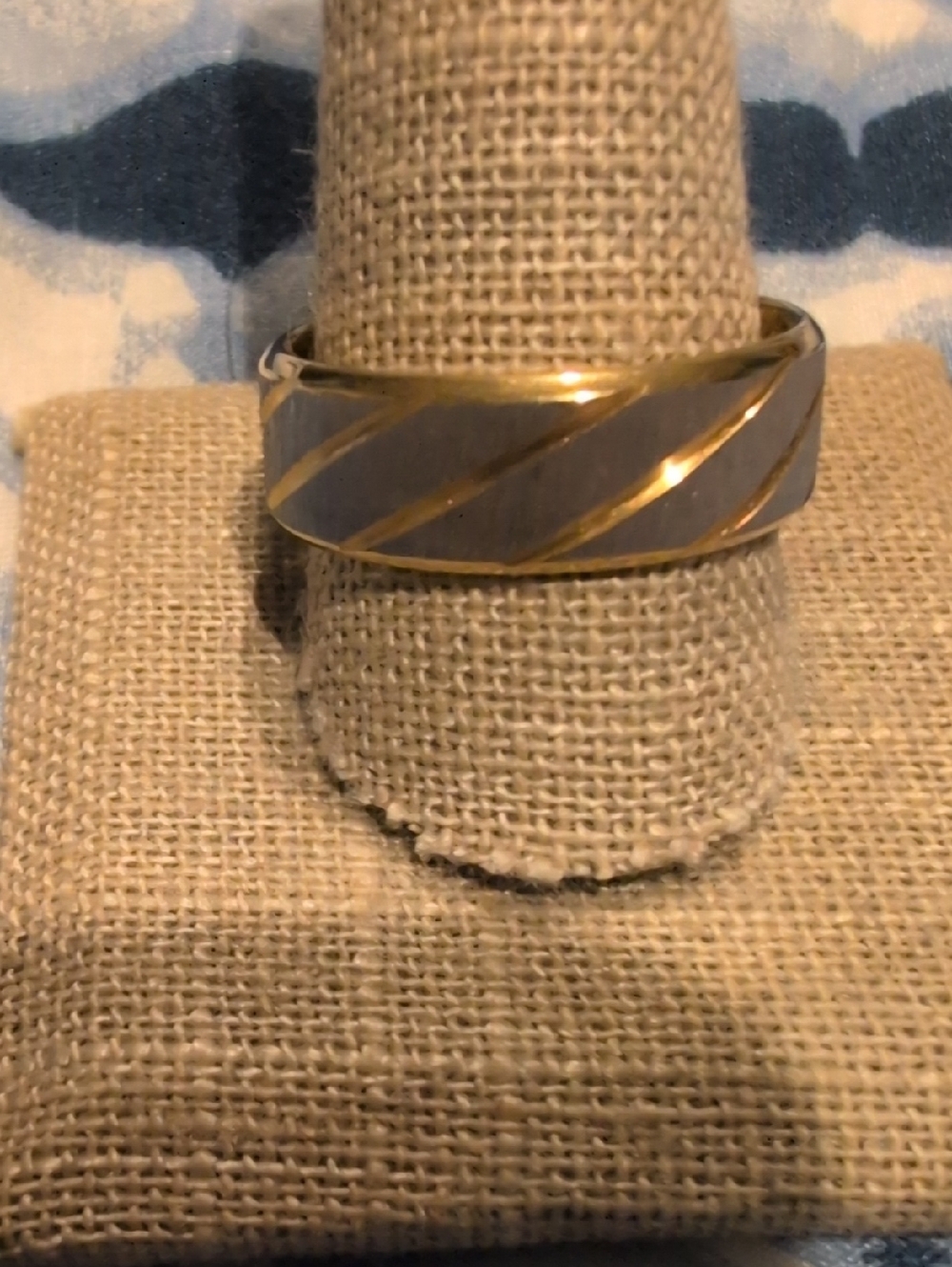 Stainless Steel Two-Tone Men's Band Ring
